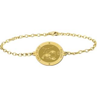 👉 Gouden armband active met Ovaalvormige Kreeft Sterrenbeeld Naamhanger > Names4ever