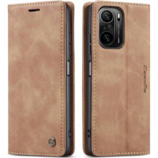 👉 Portemonnee bruin active CaseMe - Hoesje geschikt voor Xiaomi K40 Wallet Book Case Magneetsluiting Licht 8719793167761