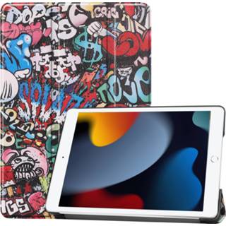 Tablethoes active Case2go - Tablet hoes geschikt voor iPad 2021 10.2 Inch Tri-Fold Book Case Graffiti 8719793151784