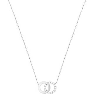 👉 Hals ketting witgoud active Anker Collier van met Dubbele Zirkonia Cirkel Hanger