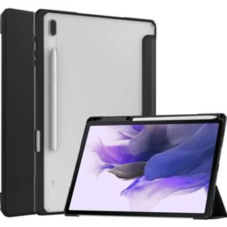 👉 Pencil transparante zwart active Case2go - Samsung Galaxy Tab S7 FE Hoes Tri-Fold Cover Met Houder 8719793149132