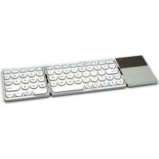 👉 Bluetooth toetsenbord zilver active Case2go - Universeel Inklapbaar met Touchpad QWERTY Opvouwbaar Keyboard voor IOS, Android en Windows Oplaadbaar 8719793166412