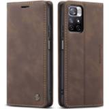 👉 Portemonnee bruin active CaseMe - Hoesje geschikt voor Xiaomi Redmi Note 11 Wallet Book Case Magneetsluiting Donker 8719793165583