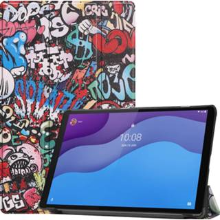 👉 Active Lenovo Tab M10 HD Hoes - 2e Generatie (TB-X306) 10.1 Inch Tri-Fold Book Case Auto Sleep/Wake Functie Graffiti 8719793117209