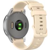Siliconen band beige s active Case2go - bandje geschikt voor Garmin Smartwatch Venu 2S / Vivomove 3s /Vivoactive 4s 18 MM 8719793160007