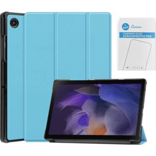 👉 Screenprotector blauw active Case2go - Tablet hoes&2-Pack geschikt voor Samsung Galaxy Tab A8 10.5 Inch Auto Wake/Sleep functie Licht 8719793175438