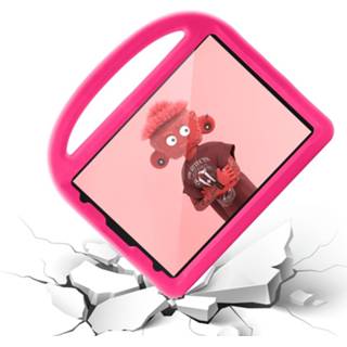 👉 Handvat roze active kinderen IPad Air 2020 hoes - 10.9 inch Schokbestendige case met Sparrow Kids Cover 8719793113379