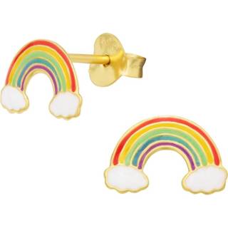👉 Kinderoorbel zilveren active kinderen Vergulde Kinderoorbellen met Regenboog
