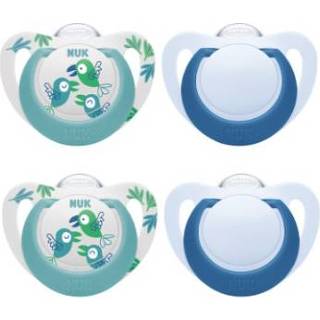 👉 Speen turkoois blauw jongens NUK Fopspeen Ster, maat 3 in turkoois/blauw