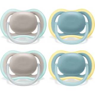 👉 Speen silicoon meisjes blauw Philips Avent Fopspeen ultra air SCF349/01, 18m+ Neutraal, 4 stuks.