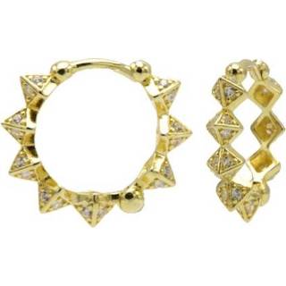 👉 Goudkleurige Oorringen met Diamant Spikes 15MM | Karma Jewelry