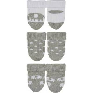 👉 Sock grijs katoen mix pasgeborene meisjes baby's Sterntaler First Baby Socks 3-Pack Olifant Lichtgrijs 4055579642966