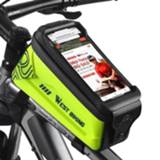 👉 Fiets fluorescerend geel active West Fietsen 2.5L Voorstraal Mobiele Telefoon Touchscreen Harde Shell Bag (fluorescerend geel)