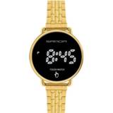 👉 Digitale display goud active mannen Sanda 8011 touchscreen led ronde wijzerplaat elektronisch horloge voor (goud)