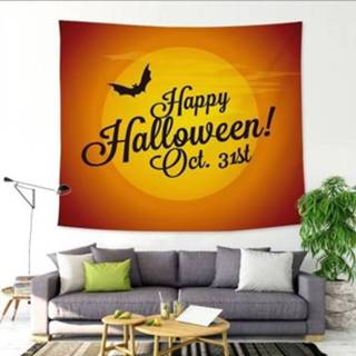 👉 Stof active Halloween grappige achtergrond wandtapijt bar decoratie tapijtwerk, maat: 200x150cm (vliegbat)