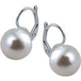 👉 Witte Imitatieparel Oorhangers van Zilver met Franse Haak