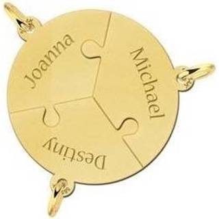 👉 Names4ever Ronde Puzzelstukjes Driedelige Vriendschapsketting met Namen van Goud