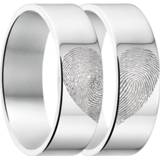 👉 Zilveren active ringen set met twee vingerafdrukken | Names4ever