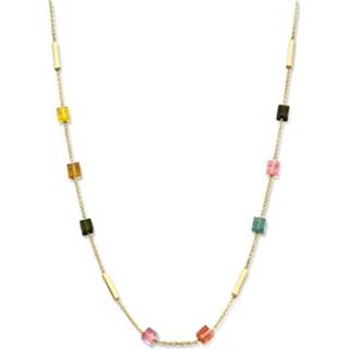 👉 Halsketting gouden active Excellent Jewelry Collier met Staafjes en Edelstenen Blokjes 8785259740397