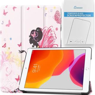 👉 Active Case2go - Tablet hoes&Screenprotector geschikt voor iPad 2021 / 2020 2019 10.2 Inch Auto Wake/Sleep functie Flower Fairy 8719793173830