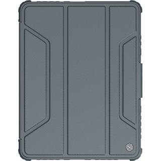 👉 Tablethoes grijs PU leer active Nillkin - geschikt voor iPad Air 10.9 (2020) Leren Extreme Tri-Fold Book Case hoes met Camera protectie Sleep/Wake-up Functie 6902048215351