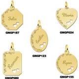 👉 Names4ever Gouden Graveer Hanger Decoratie met Dubbel Hart