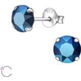 👉 Oorknop active dame blauwe steen Zilveren Oorknoppen met Swarovski 8718868655936