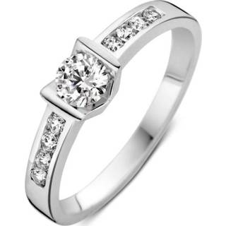 👉 Zirkonia witgouden active Excellent Jewelry Ring met Grote Kleurloze