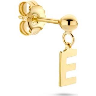 👉 Oorhanger geelgoud active Letter E van 14K