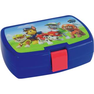 Broodtrommel kunststof kinderen broodtrommel/lunchbox Paw Patrol 16 x 11 cm