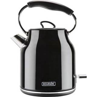 👉 Waterkoker zwart active Bourgini Nostalgische Deluxe - Retro Design 1.7L 6011621013045