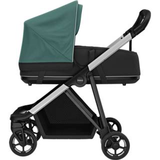 👉 Kinderwagen donkergroen aluminium zilver foam banden zwenkwielen voor stad Mallard Green zwart kinderen Thule Shine 2-in-1 /