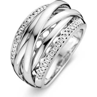 👉 Excellent Jewelry Witgouden Fantasie Ring met Diamant Rijen