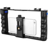 👉 Smartphone zwart LG active Yelangu PC01 Vlogging Live Uitzending Metal Cage Handle Stabilizer Bracket voor iPhone, Galaxy, Huawei, Xiaomi, HTC, LG, Google en andere smartphones (zwart)