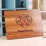 👉 Fotoalbum houten active 2 stks 10 inch holle diy plakken (liefde)