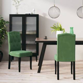 👉 Eetkamerstoel groen fluweel active Eetkamerstoelen 2 st donkergroen 8720286598825