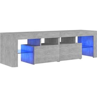 👉 Vidaxl Tv-meubel Met Led-verlichting 140x35x40 Cm Betongrijs 8720286217788