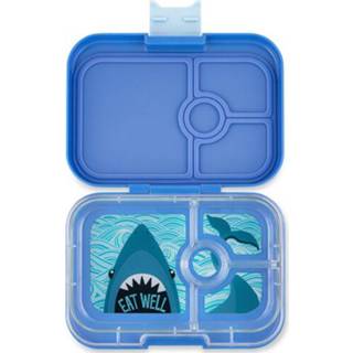 👉 Broodtrommel blauw active Yumbox panino 4 vakken - true blue shark