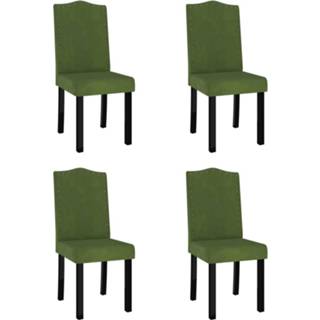 👉 Eetkamer stoel fluweel active groen Eetkamerstoelen 4 st donkergroen 8720286599433