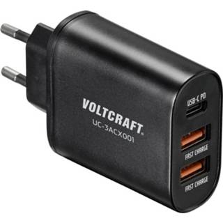 VOLTCRAFT UC-3ACX001 VC-12231145 USB-oplader Thuis Uitgangsstroom (max.) 3000 mA 3 x USB, USB-C bus (Power Delivery) 4064161193267