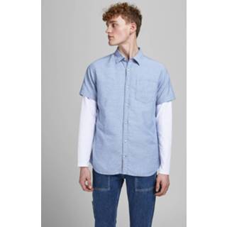 👉 Overhemd katoen l mannen blauw 'ABEL' 5714923599071