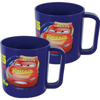 👉 Drinkbeker kunststof kinderen 4x stuks drinkbeker/mok Disney Cars 350 ml