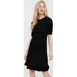 👉 Gebreide jurk katoen l vrouwen zwart 'Keagan' 5715216412985