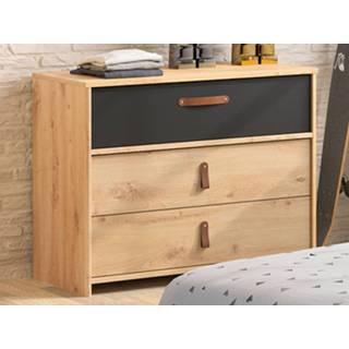 👉 Commode zwart eik ARYA 3 lades artisan eik/zwart 5400943228649