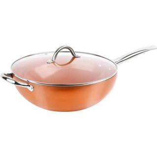 👉 Wokpan active Swiss Pro+ Aliminum met Deksel - Koper 28CM 6011601287299