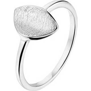 👉 Dames Ring van Zilver met Gescratcht Bladvormig Kopstuk