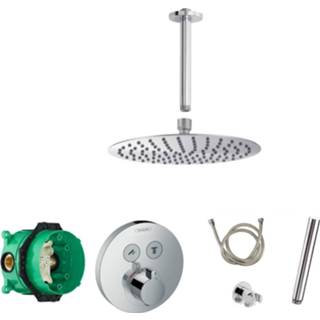 👉 Inbouw douchekraan chroom Hansgrohe Shower Select rond met Saniclear Talpa 30cm douchekop en plafondarm regendouche 7434219748768