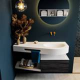 👉 Badmeubel Mondiaz Riva 120cm Antracite met 1 lade en wastafel rechts 0 kraangaten Talc 6017317139143