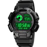 👉 Digitale display zwart active SKMEI 1723 Dual Time LED Timing Luminous Electronic Watch (Black)