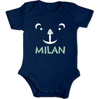 👉 Rompertje Romper bedrukken - Korte mouw Navy 50/56 4251217113328